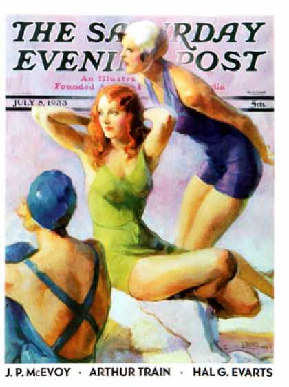 Saturday Evening Post - 1933-07-08: Three Bathing Beauties (John LaGatta)