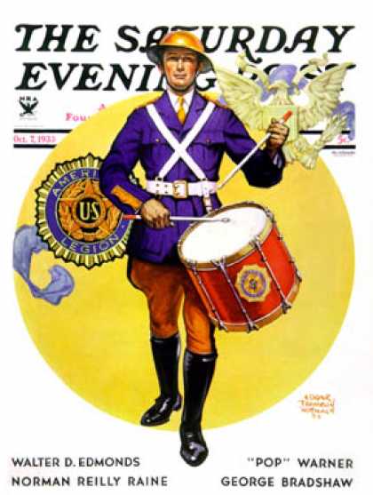 Saturday Evening Post - 1933-10-07: American Legion Drummer (Edgar Franklin Wittmack)