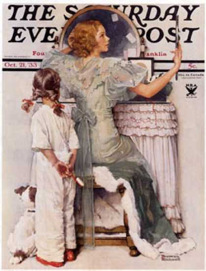 Saturday Evening Post - 1933-10-21: "Going Out" (Norman Rockwell)