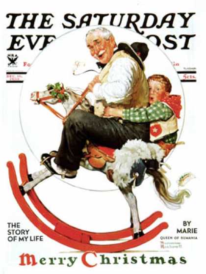 Saturday Evening Post - 1933-12-16: "Gramps Joins the Fun" or   "Rocking Horse" (Norman Rockwell)