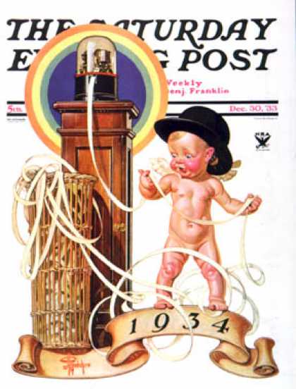 Saturday Evening Post - 1933-12-30: New Year Tickertape (J.C. Leyendecker)