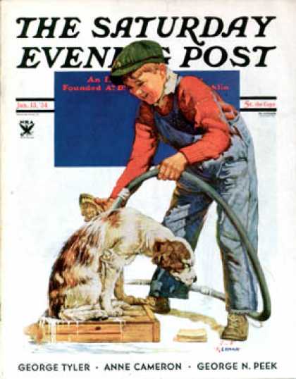 Saturday Evening Post - 1934-01-13: Dog Bath (J.F. Kernan)