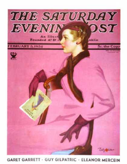 Saturday Evening Post - 1934-02-03: At the Fashion Show (Penrhyn Stanlaws)