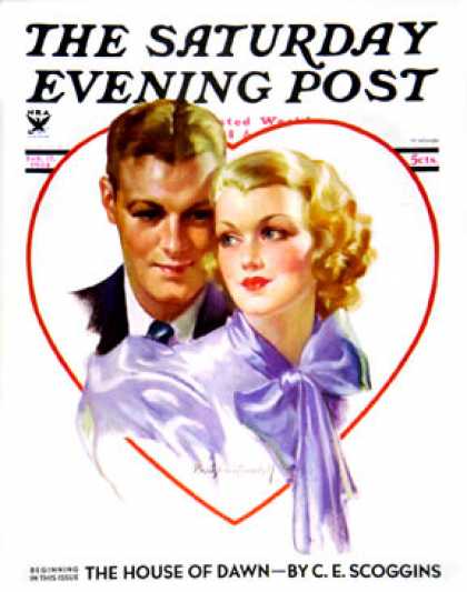 Saturday Evening Post - 1934-02-17: Couple in Heart (Bradshaw Crandall)