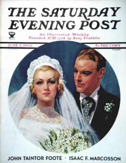 Saturday Evening Post - 1934-06-02: Bridal Couple (Bradshaw Crandall)