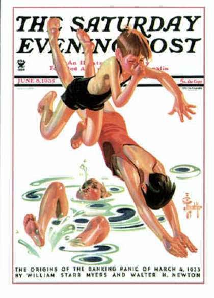 Saturday Evening Post - 1935-06-08: Diving In (J.C. Leyendecker)