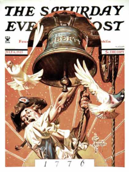 Saturday Evening Post - 1935-07-06: Ringing Liberty Bell (J.C. Leyendecker)