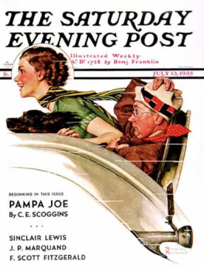 Saturday Evening Post - 1935-07-13: "Exhilaration" (Norman Rockwell)