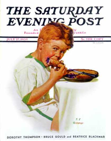 Saturday Evening Post - 1935-07-27: Blueberry Pie (J.F. Kernan)
