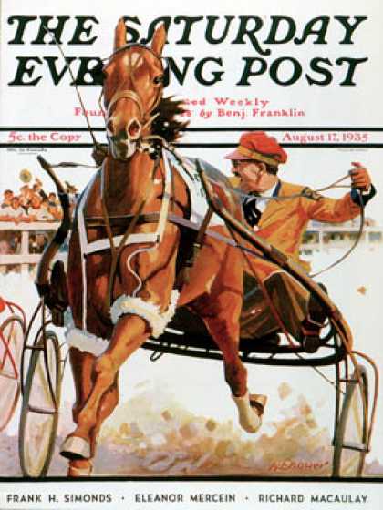 Saturday Evening Post - 1935-08-17: Harness Race (Maurice Bower)