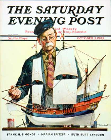 Saturday Evening Post - 1935-10-05: Model Ship (Gordon Grant)