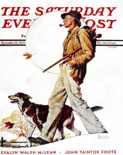 Saturday Evening Post - 1935-11-16: "Autumn Stroll" (Norman Rockwell)