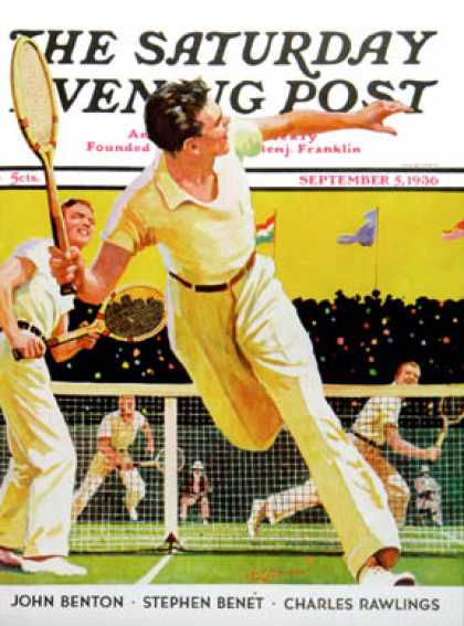Saturday Evening Post - 1936-09-05: Doubles Tennis Match (Maurice Bower)
