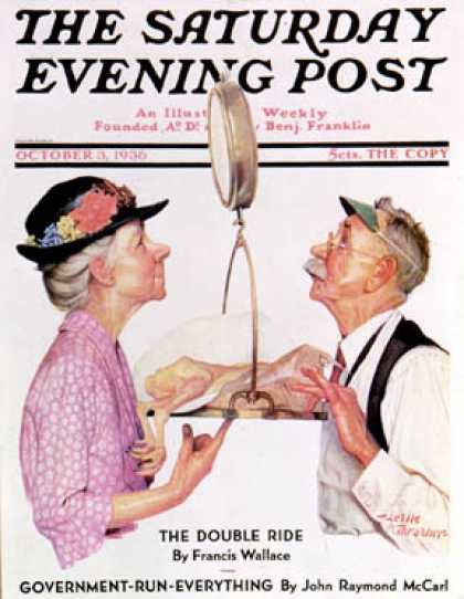 Saturday Evening Post - 1936-10-03: Tipping the Scales (Leslie Thrasher)