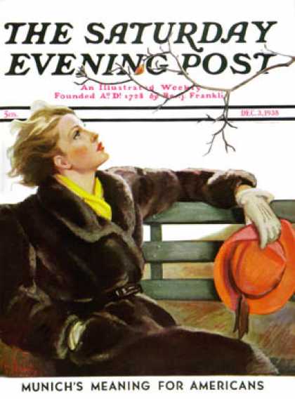 Saturday Evening Post - 1938-12-03: Fall in the Park (Neysa McMein)