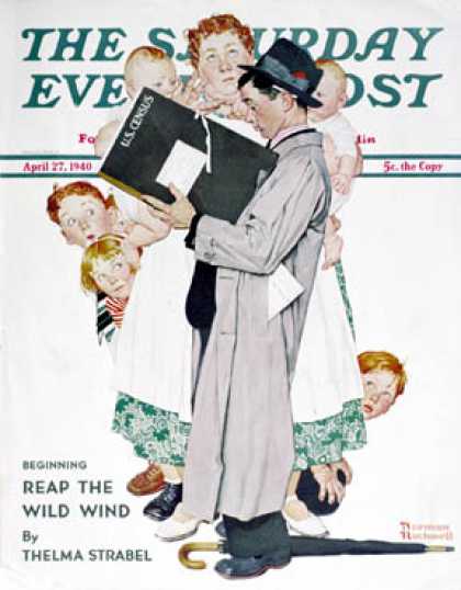 Saturday Evening Post - 1940-04-27: "Census-taker" (Norman Rockwell)