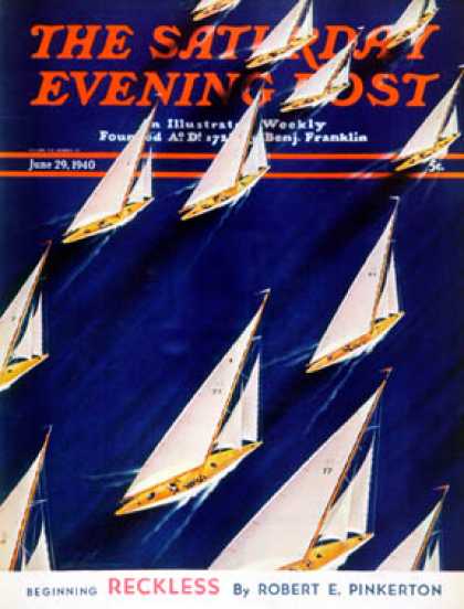 Saturday Evening Post - 1940-06-29: Sailboat Regatta (Ski Weld)