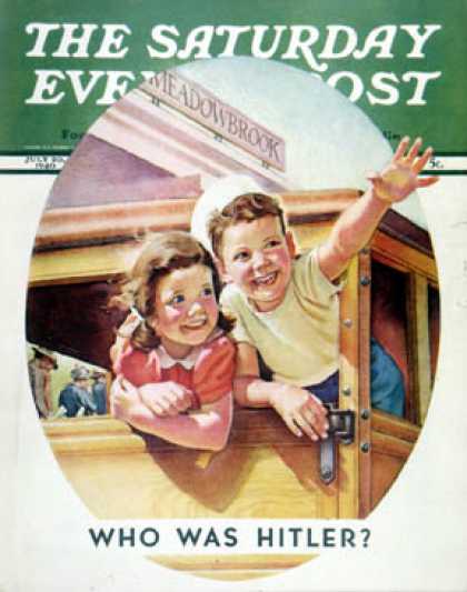 Saturday Evening Post - 1940-07-20: Kids Riding Trolley (Frances Tipton Hunter)