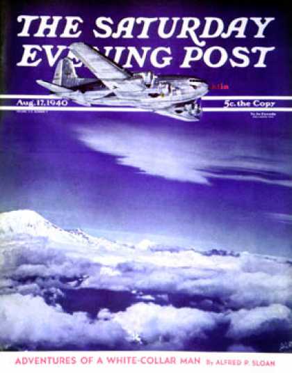 Saturday Evening Post - 1940-08-17: Flight Above Clouds (Clyde H. Sunderland)