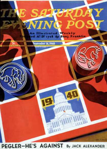 Saturday Evening Post - 1940-09-14: Election Checkerboard (John Hyde Phillips)