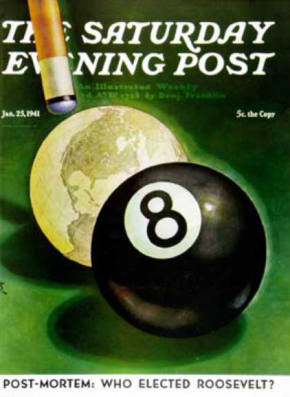 Saturday Evening Post - 1941-01-25: World as Cue Ball (Emmett Watson)