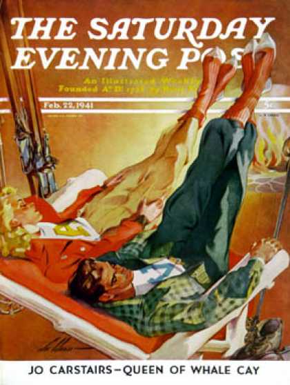 Saturday Evening Post - 1941-02-22: Apres Ski (Ski Weld)