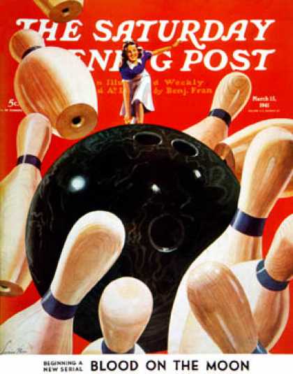Saturday Evening Post - 1941-03-15: Bowling Strike (Lonie Bee)
