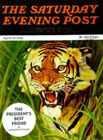Saturday Evening Post - 1941-04-19: Snarling Tiger (Emmett Watson)