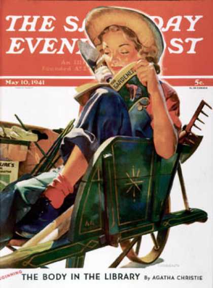 Saturday Evening Post - 1941-05-10: Gardener in Wheelbarrow (Dominice Cammerota)