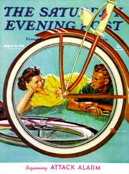 Saturday Evening Post - 1941-08-16: Bicycle Ride (Douglas Crockwell)