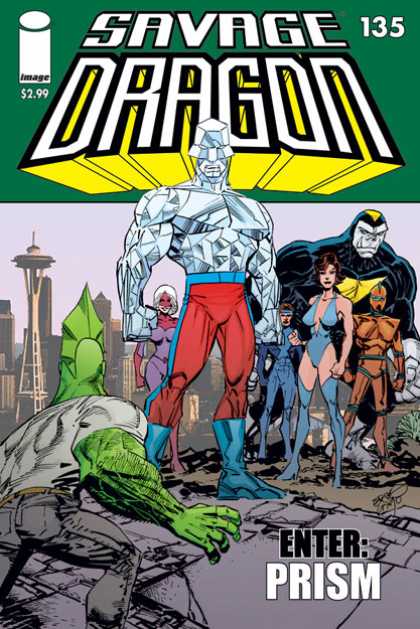 Savage Dragon 135 - Prism - Seattle - Woman In Blue Suit - Green Superhero - Introduction Of New Character - Erik Larsen