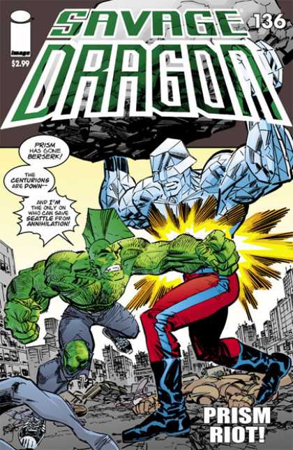 Savage Dragon 136 - Image - Image Comics - Dragon - Prism Riot - Fight - Erik Larsen