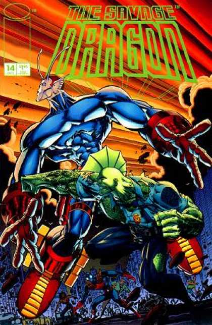 Savage Dragon 14 - Blue - Green - Superman - War Field - Yellow - Erik Larsen