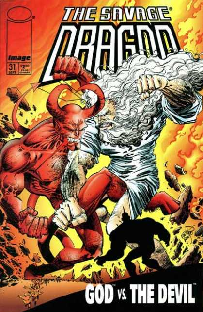 Savage Dragon 31 - God - Devil - Battle - Fire - Punch - Erik Larsen