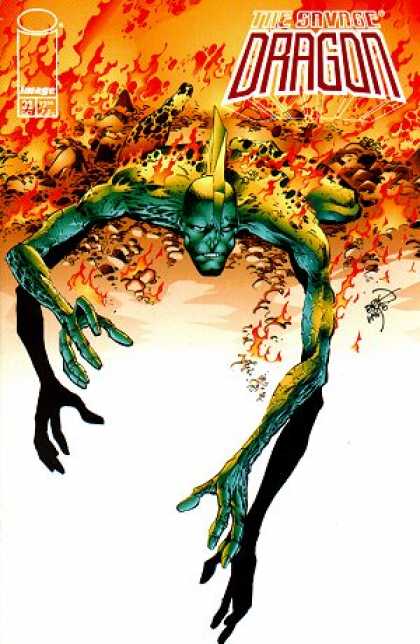 Savage Dragon 32 - Fire - Burning - Shadow - Crawling - Green Monster - Erik Larsen