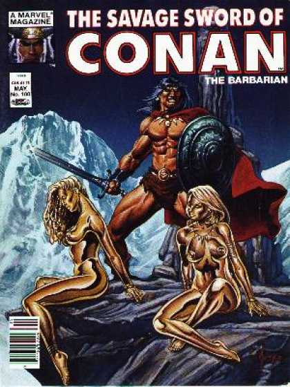Savage Sword of Conan 100 - Conan - Golden Women - Sword - Barbarian - Shield - Joe Jusko