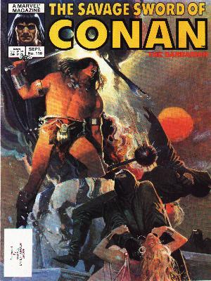 Savage Sword of Conan 116 - Sword - Mace - Woman - Ninjas - Carved Rock - Bill Sienkiewicz