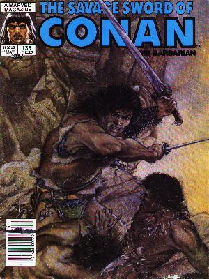 Savage Sword of Conan 133 - Marvel - Caveman - Loincloth - Fighting - Knife