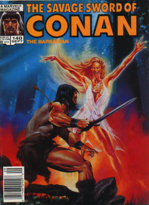 Savage Sword of Conan 140 - Sorceress - Barbarian - Warrior - Sword - Forest - Joe Jusko