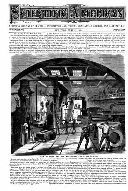 Scientific American - June 27, 1868 (vol. 18, #26)