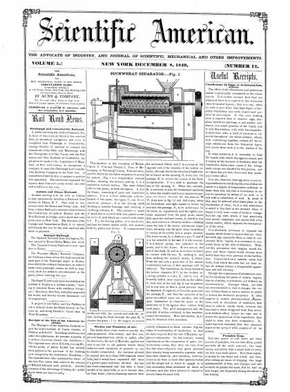 Scientific American - December 8, 1849 (vol. 5, #12)