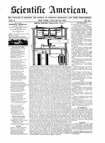 Scientific American - January 23, 1847 (vol. 2, #18)