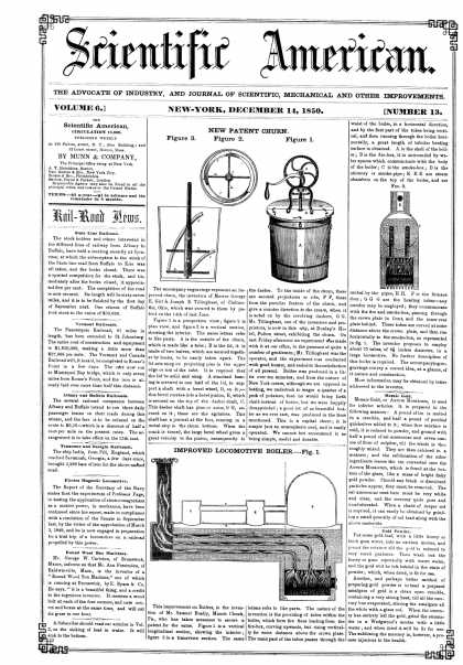 Scientific American - Dec 14, 1850 (vol. 6, #13)