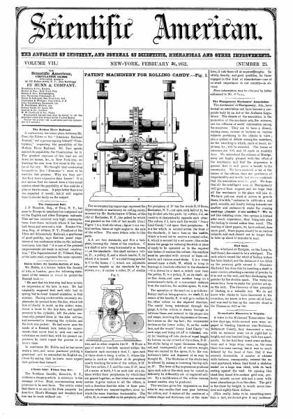 Scientific American - Feb 21, 1852 (vol. 7, #23)