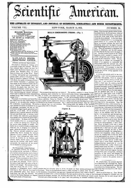 Scientific American - Mar 13, 1852 (vol. 7, #26)