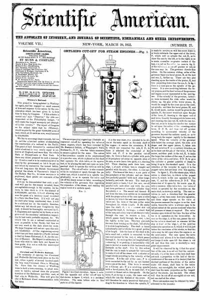 Scientific American - Mar 20, 1852 (vol. 7, #27)
