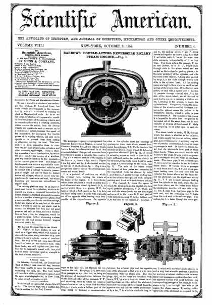Scientific American - October 9, 1852 (vol. 8, #4)
