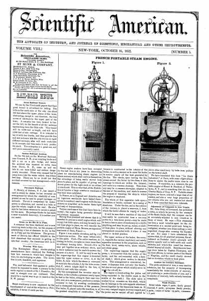Scientific American - October 16, 1852 (vol. 8, #5)