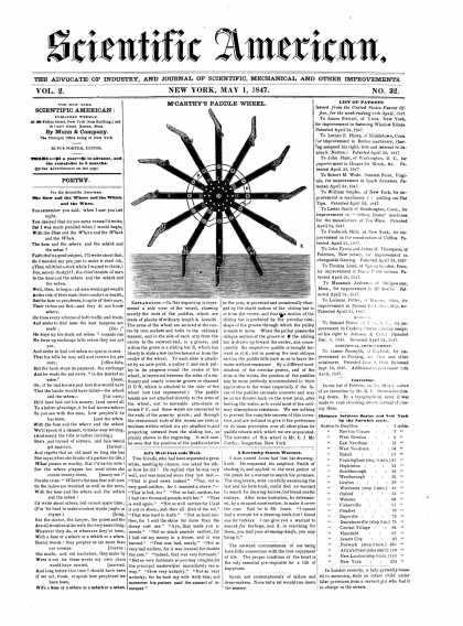 Scientific American - May 1, 1847 (vol. 2, #32)