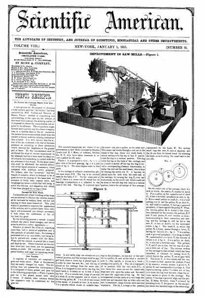 Scientific American - January 1, 1853 (vol. 8, #16)